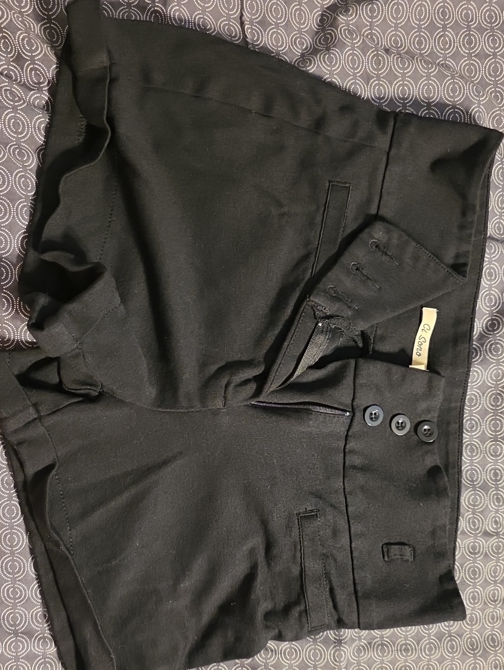 Ci Sono Black High-Waist Dress Shorts
